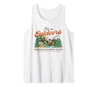 Encuéntrame al Aire Libre La Naturaleza es mi Lugar Feliz (gráfico de montaña) Camiseta sin Mangas