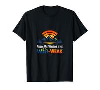 Encuéntrame Donde el WiFi es débil Insignia de Camping Camiseta