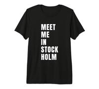 Encuéntrame en Estocolmo Suecia Tipografía Retro Vintage Camiseta Premium