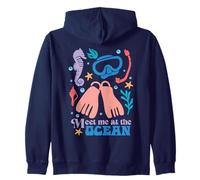 Encuéntrame en la Camiseta Ocean Boho Beach Vacation Snorkeling Sudadera con Capucha