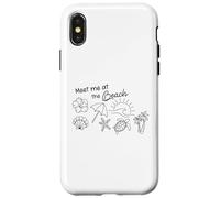 "Encuéntrame en la playa" Tropical Ocean Surf Sea Turtle Summer Carcasa para iPhone X/XS