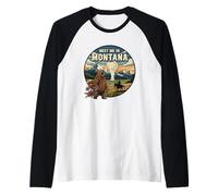 Encuéntrame en Montana Bear Mountains Nature Design Camiseta Manga Raglan