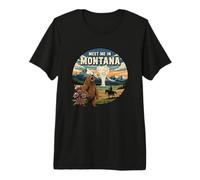 Encuéntrame en Montana Bear Mountains Nature Design Camiseta Premium