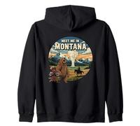 Encuéntrame en Montana Bear Mountains Nature Design Sudadera con Capucha