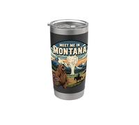 Encuéntrame en Montana Bear Mountains Nature Design Vaso térmico de acero inoxidable de doble pared