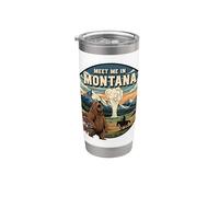 Encuéntrame en Montana Bear Mountains Nature Design Vaso térmico de acero inoxidable de doble pared