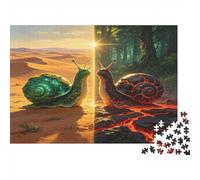 Encuentro Caracoles Fantasía Puzzle de 1000 Piezas Papel para Adultos Contraste Desierto y Bosque Relajación Concentración Regalo Familiar 38x26cm/1000pcs