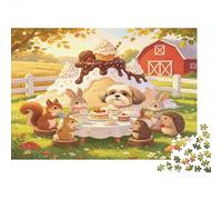 Encuentro de Animales de Granja Puzzle de 1000 Piezas Papel para Adultos Escena de Campo Acogedora Relajación Decoración Regalo Familiar 70x50cm/1000pcs