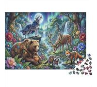 Encuentro de Animales del Bosque Puzzle 1000 Piezas Adultos Y Niños,Premium,Anti-estrés,Reto,Rompecabezas,Deco Pared,Regalo Ideal,14 Años+,Relax,Desafío,Cartón,Educativo 38x26cm