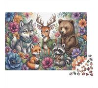 Encuentro de Animales del Bosque Puzzle 1000 Piezas Adultos Y Niños,Rompecabezas,Premium,Cartón,14 Años+,Deco Pared,Regalo Ideal,Anti-estrés,Relax,Desafío,Reto,Educativo 70x50cm