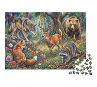 Encuentro de Animales del Bosque Puzzle De Madera 500 Piezas Adultos Y Niños,Regalo Ideal,Reto,Anti-estrés,Deco Pared,Madera,14 Años+,Rompecabezas,Relax,Desafío,Educativo (52x38cm)
