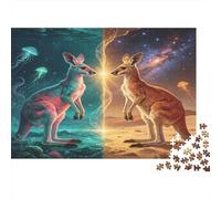 Encuentro de Canguros Puzzle de 1000 Piezas Papel para Adultos Escena de Cielo Estrellado Fantasía Relajación Decoración 70x50cm/1000pcs
