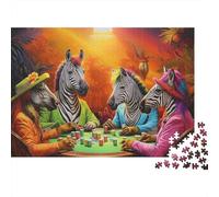 Encuentro de Cebra Juego de Puzzle 1000 Piezas Puzzle para Adultos Papel Escena Social Relajante Decoración Hogar Regalo 38x26cm/1000pcs