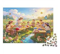 Encuentro de Hadas en Jardín Puzzle de 1000 Piezas Papel para Adultos Escena Campestre Puzzle para Toda la Familia Relajación Decoración Regalo 70x50cm/1000pcs