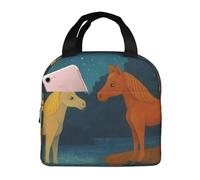 Encuentro De Otoño Con Caballos En Starry Bolsa Porta Alimentos Portátil Bolsa Termica Reutilizable Bolsas De Refrigerios Para Oficina Escuela Playa 22X20X13Cm