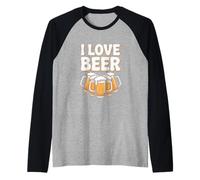 Encuentro de tazas espumosas I Love Beer Camiseta Manga Raglan