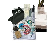 Encuentro En La Oscuridad Con Un Libro Para Halloween,Libro Misterioso - Tarjeta De Acción De Gracias Maestra Biblioteca Hecho A Mano Para Calcetines Libros