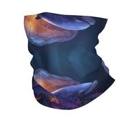 Encuentro Entre Delfines Y Medusas Hombre Mujer Polainas De Cuello Multifuncional Bandana Lavable Cuello Pañuelo para Senderismo Deportes Hombre