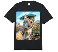 Encuentro Extraterrestre: Selfie de Gato con OVNI Comfort Colors Adult Heavyweight T-Shirt
