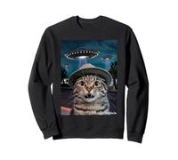 Encuentro OVNI Gato Sorprendido Divertido Raro Sudadera