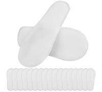 Encuryna 10 pares de pantuflas desechables unisex portátiles, antideslizantes, para viajes, spa, sauna, hotel o uso comercial, talla única, tela no tejida de 4 mm