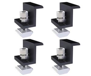 End Clamps Solar Panel Mount Set of 4 Including Screws Z-shaped Adjustable 30 mm Solar Module Edge Clamps for PV Solar Module Fixings on the Roof for Motorhome Roof Camping Plata