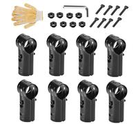 End Rail Clamps Set, 8-Pack 1-Inch Stainless Steel Post Clamps with Hex Key and Protective Gloves, 1107g Heavy-Duty Hardware for Fence, Handrail, and Shelf Assembly Projects