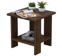 End Table End Table Small Sturdy Night Cube Table Coffee Table with Shelf Storage Unit Storage Box (Color : Teak Color Size : 40 * 40 * 42cm) (Green Walnut Color 50 * 50 * 52cm)