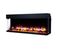 Endeavour Fires Chimenea Eléctrica Rosedale 3D de 48"/1230mm para Pared Multimedia con Múltiples Colores de Llama, Juego de Troncos y Cristales, Control Remoto Programable de 7 Días