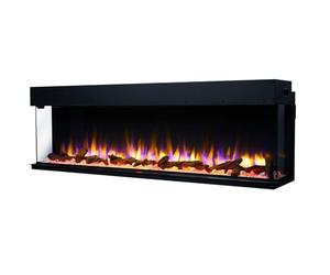 Endeavour Fires Chimenea Eléctrica Rosedale 3D de 60"/1530mm para Pared Multimedia con Múltiples Colores de Llama, Juego de Troncos y Cristales, Control Remoto Programable de 7 Días