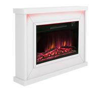 Endeavour Fires Harwood Chimenea Eléctrica Suite 39" | Realista Efecto Llama de Fuego, Chimenea Decorativa, Tecnología LED de Bajo Consumo, Color Blanco | 19f. x 100an. x 80al. cm