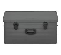 Enders® Caja de aluminio Toronto XL Grey, 80 litros, 1 mm de grosor, resistente a las salpicaduras, apilable, caja de metal con tapa #3884