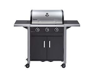 Enders Chicago 3 Barbacoa de gas, BBQ gas con 3 fuegos y parrilla de acero, Tapa de acero inoxidable con termómetro, mesas laterales plegables, para exterior, jardín, balcón, 30 mbar #8937633