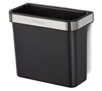 Enders Grill Mags - Papelera de acero inoxidable, color negro y acero inoxidable