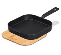 Enders® Sartén de hierro fundido L, borde alto, distribución uniforme del calor y almacenamiento, se puede utilizar en la parrilla, estufa de camping, estufa o fuego abierto, incluye tabla de