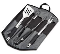 Enders Set cubiertos para barbacoa Premium de acero inoxidable con 3 piezas - Cubiertos acero inoxidable con pinzas barbacoa, espátula barbacoa, tenedor barbacoa, bolso plegable incluido #8786