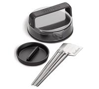 Enders Set Premium Prensa hamburguesas de hierro fundido masivo y esmaltado - Juego Molde hamburguesas para hamburguesas trituradas con asa estable y ergonómica para manejo fácil #8819