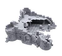 EnderToys Base Ruined Town Stronghold por Makers Anvil, juego de rol de mesa impreso en 3D, paisaje y terreno de juego de guerra, miniaturas de 28 mm