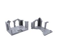 EnderToys Edificios de ladrillo Destruido, Paisaje de Terreno para Mesa de 32 mm, miniaturas de Juego de Guerra, Impreso en 3D y se Puede Pintar