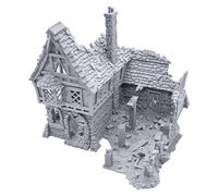 EnderToys Ruined Winterdale Tavern por Printable Scenery, paisaje RPG de mesa impreso en 3D y terreno de juego de guerra, miniaturas de 28 mm