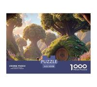 Endless Lotus Leaf Tunnel The House 1000 Pcs Cartón Rompecabezas Hobbit-Style Dwellings Liberador De Estrés Juego Familiar Puzzle para Niños Pequeños 52x38cm/1000pcs