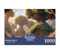 Endless Lotus Leaf Tunnel The House 1000 Piezas Cartón Fuerte Rompecabezas Hobbit-Style Dwellings Liberador De Estrés Juego Familiar Puzzle para Adultos Y Niños 38x26cm/1000pcs