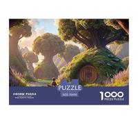 Endless Lotus Leaf Tunnel The House 1000 Piezas Cartón Fuerte Rompecabezas Hobbit-Style Dwellings Liberador De Estrés Juego Familiar Puzzle para Adultos Y Niños 70x50cm/1000pcs