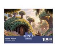 Endless Lotus Leaf Tunnel The House 1000 Piezas Cartón Fuerte Rompecabezas Hobbit-Style Dwellings Liberador De Estrés Juego Creativo Puzzle Juego De Desafío Difícil 38x26cm/1000pcs