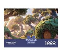 Endless Lotus Leaf Tunnel The House 1000 Piezas Cartón Rompecabezas Hobbit-Style Dwellings Liberador De Estrés Juego Familiar Puzzle para Niños Pequeños 52x38cm/1000pcs