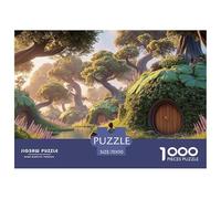 Endless Lotus Leaf Tunnel The House 1000 Piezas Papel Ecológico Rompecabezas Hobbit-Style Dwellings Liberador De Estrés Juego Familiar Puzzle para Adultos Y Niños 70x50cm/1000pcs