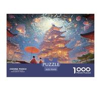 Endless Lotus Pond 1000 Pièces Rompecabezas Lantern Festival Landscape Desafiante Único para Adultos Jouets De Défi Familial 70x50cm/1000pcs