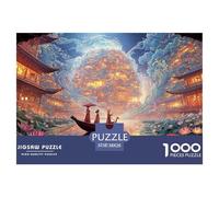 Endless Lotus Pond 1000 Piezas Papel Premium Rompecabezas Lantern Festival Landscape Desafiante Jigsaw Educativo Adultos 38x26cm/1000pcs