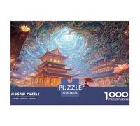 Endless Lotus Pond 1000 Pzas Papel Premium Rompecabezas Lantern Festival Landscape Desafiante Jigsaw Regalo Adultos 38x26cm/1000pcs