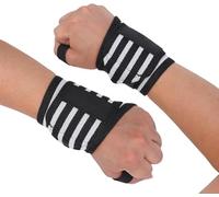 Endless muñequeras elásticas (par) con presilla para el pulgar | Color: Negro | Material: Nailon y Poliéster | Para levantamiento de pesas, powerlifting, culturismo | Talla única